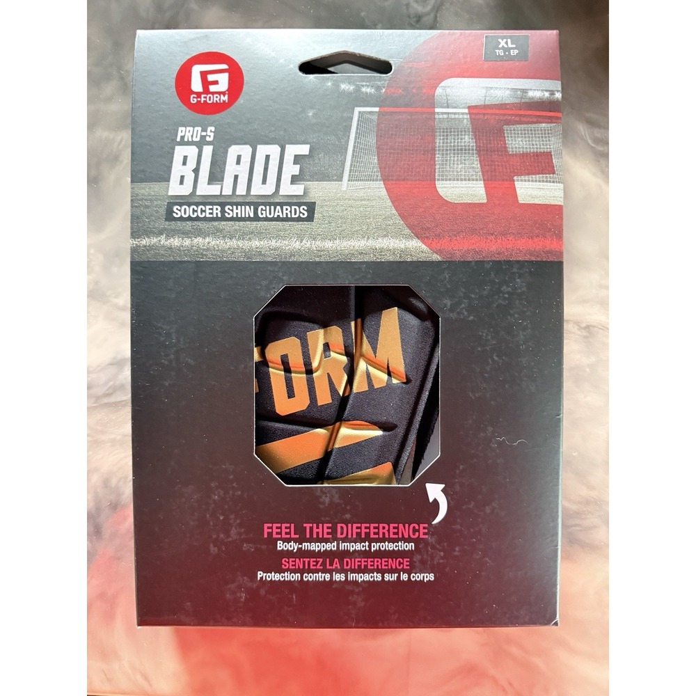 G-Form Pro-S Blade Soccer Shin Guards Black / Gold Size XL NEW 5'8"-6'3"